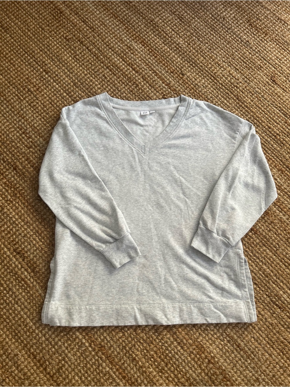 GAP Light Gray V-Neck Sweatshirt